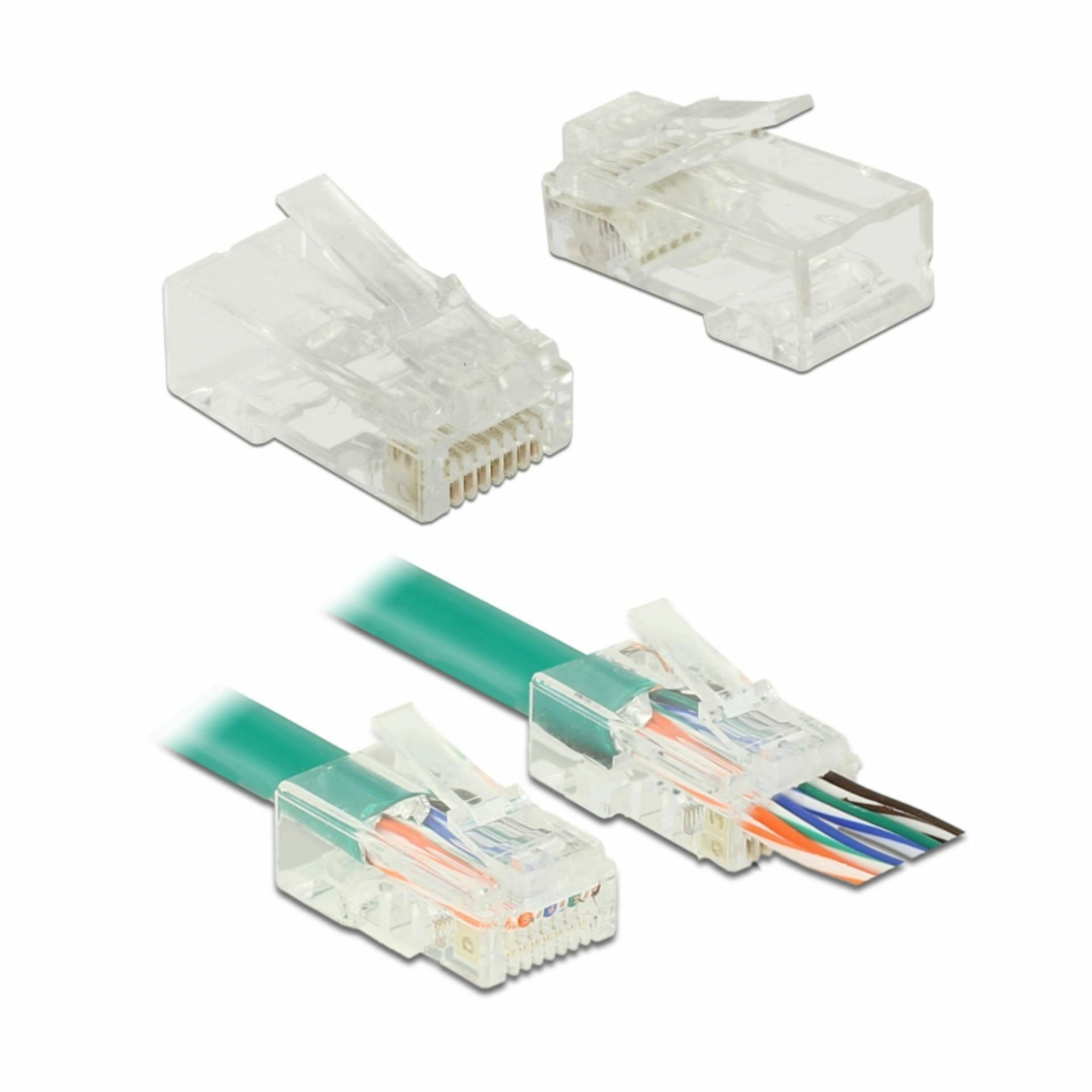 RJ45 konektor CAT.6 UTP Crimp&Cut Delock (pak/20)