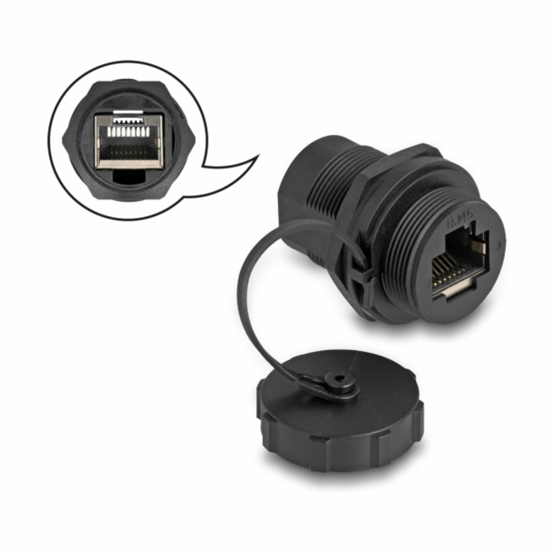 Delock I člen spojnik RJ45 CAT.6A s tesnilnim pokrovom IP67 87246