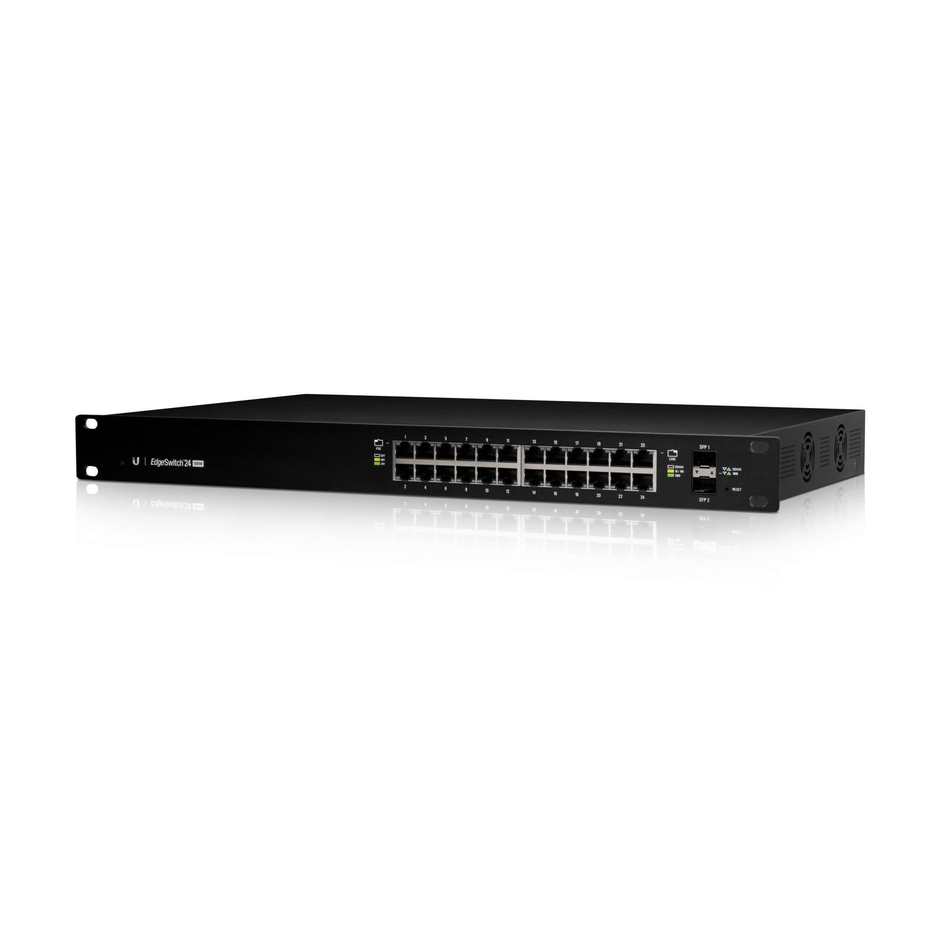 Ubiquiti stikalo Giga 24-port rack 2xSFP 24x PoE EdgeSwitch ES-24-500W