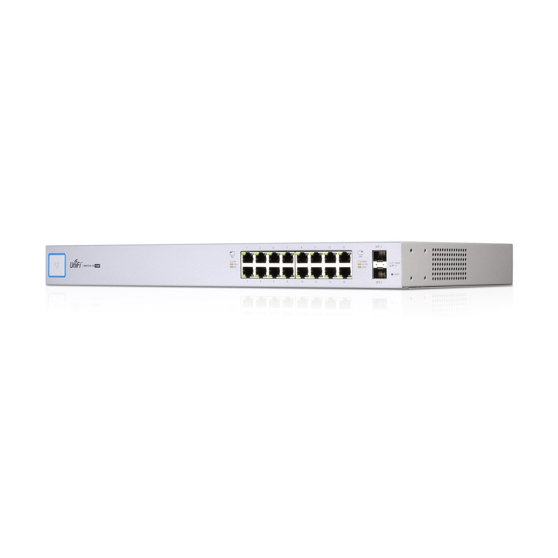 Ubiquiti stikalo Giga 16-port rack 2xSFP 16x PoE Unifi US-16-150W