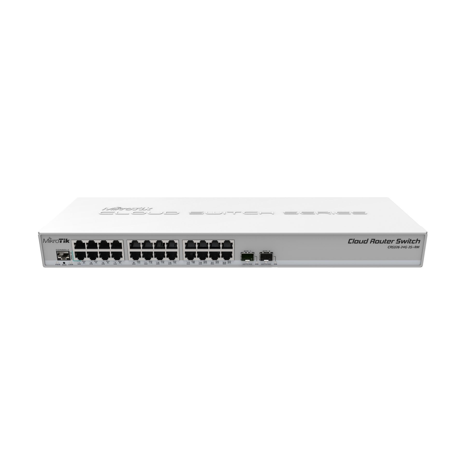 Stikalo Giga 48cm 24xRJ45 2xSFP+ CRS326-24G-2S+RM Mikrotik