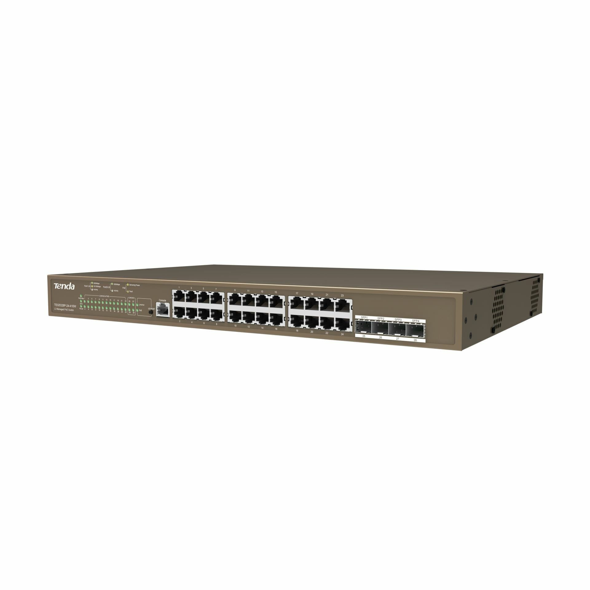 Tenda stikalo Giga 24-port rack 24x PoE 4xSFP TEG5328P-24-410W