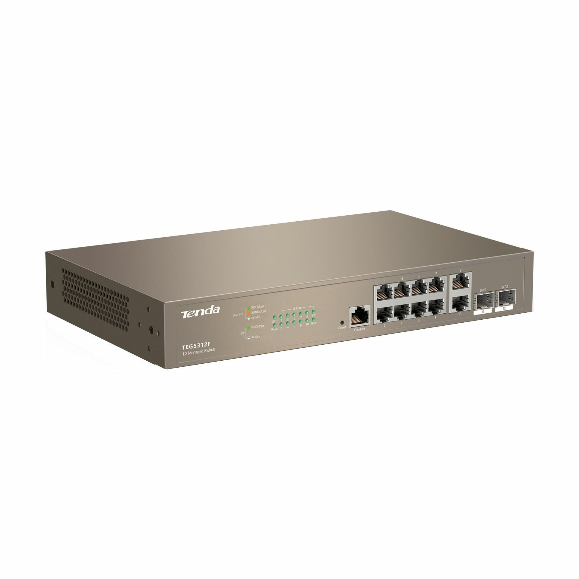 Tenda stikalo Giga 10-port rack/namizni 2xSFP Web Smart TEG5312F