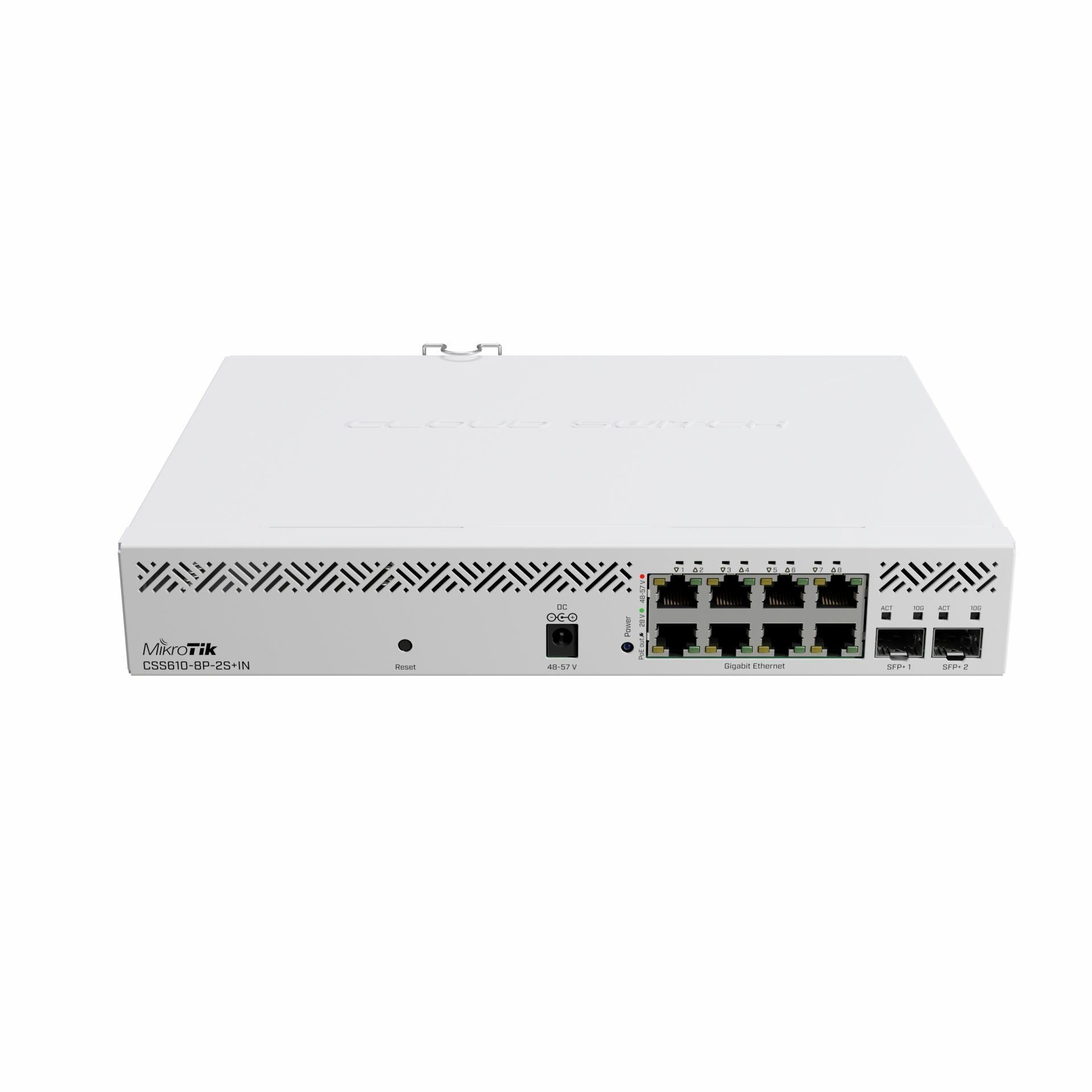 Mikrotik stikalo Giga  8-port 8x PoE 2xSFP+ CSS610-8P-2S+IN
