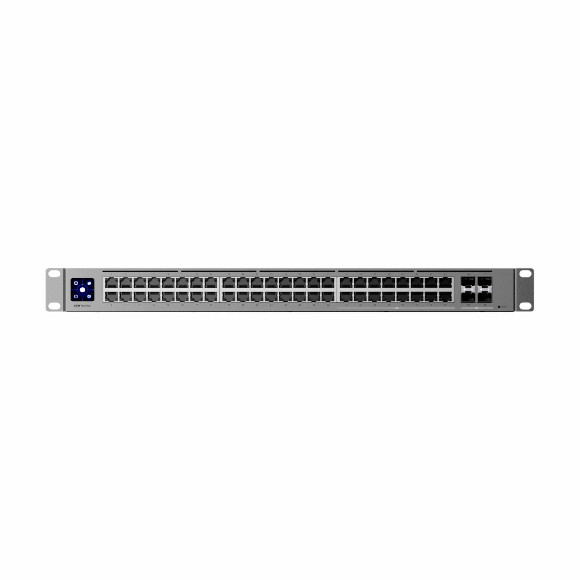 Ubiquiti stikalo 48-port 16x2,5 Giga 32x Giga 4xSFP+ managed USW-PRO-MAX-48-POE