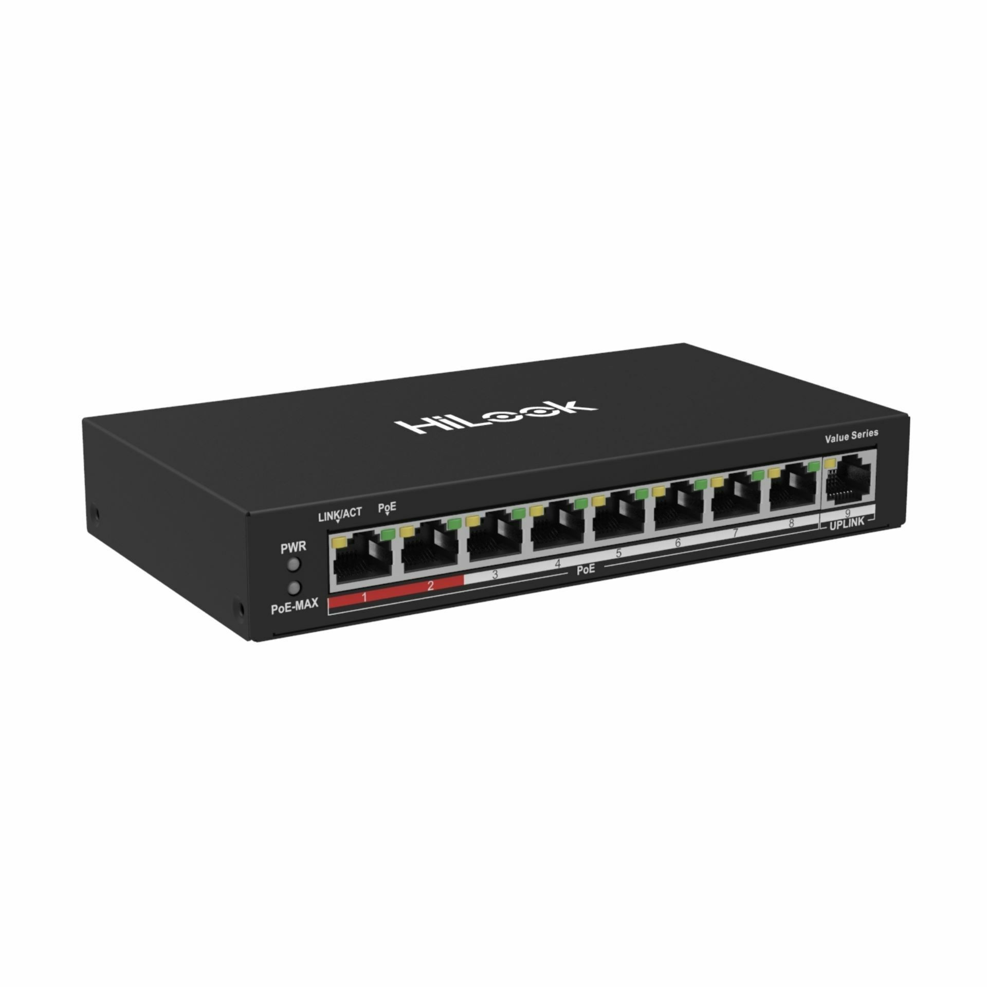 HiLook stikalo 100M  9-port 8x PoE mini kovinsko ohišje NS-0109P-60(B)
