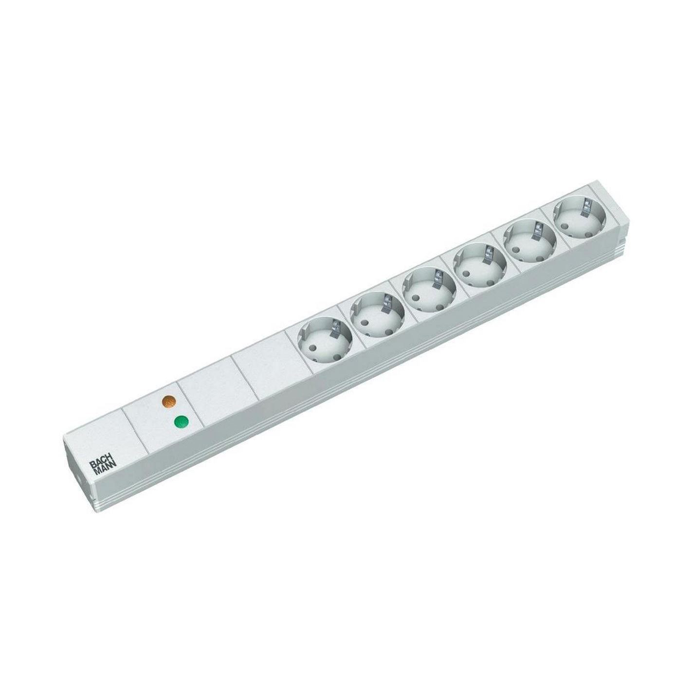 Bachmann razdelilec rack 6x220V ALU siv prenapetostna zaščita + filter 333.402