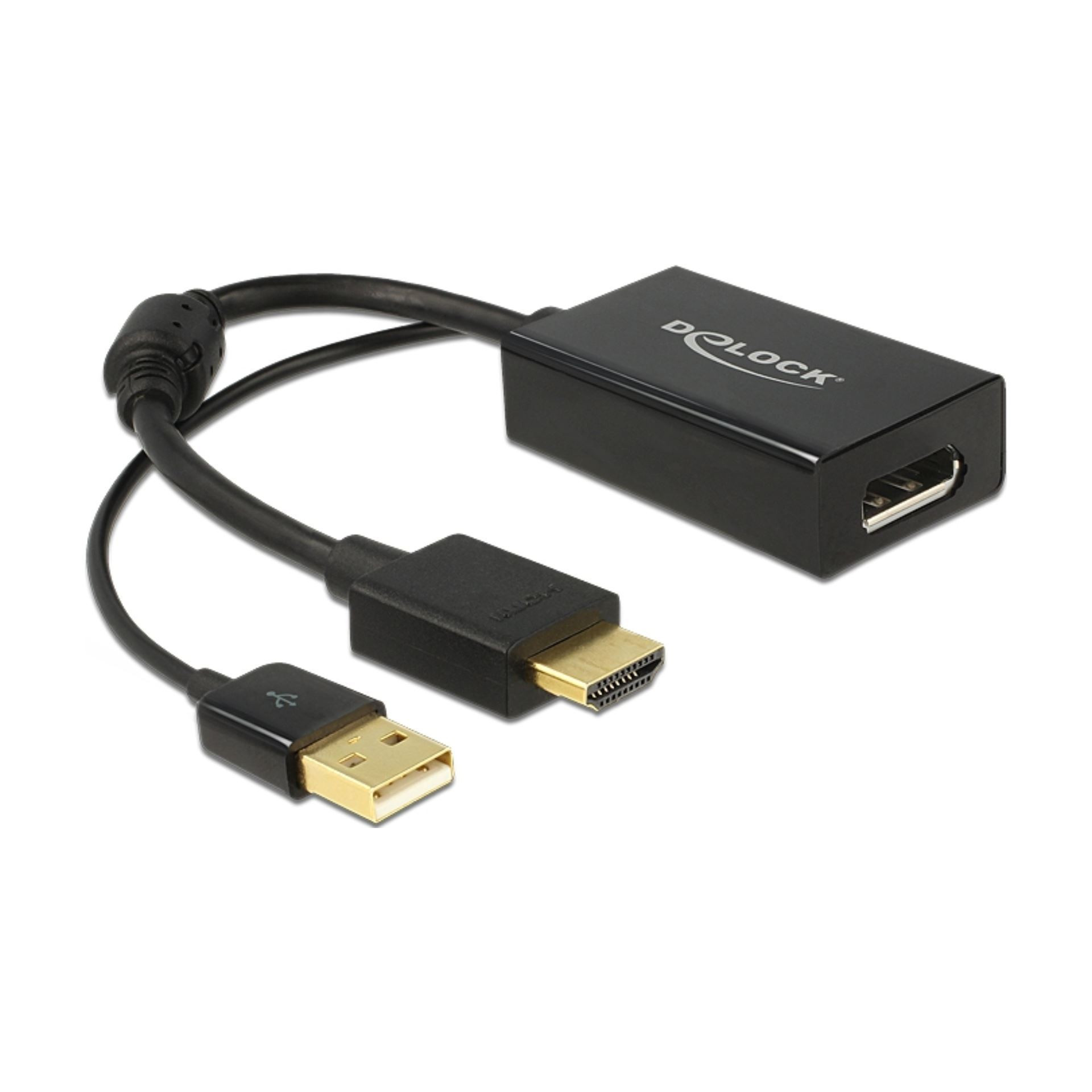 Adapter HDMI M - Displayport 1.2 Aktivni 25cm Delock