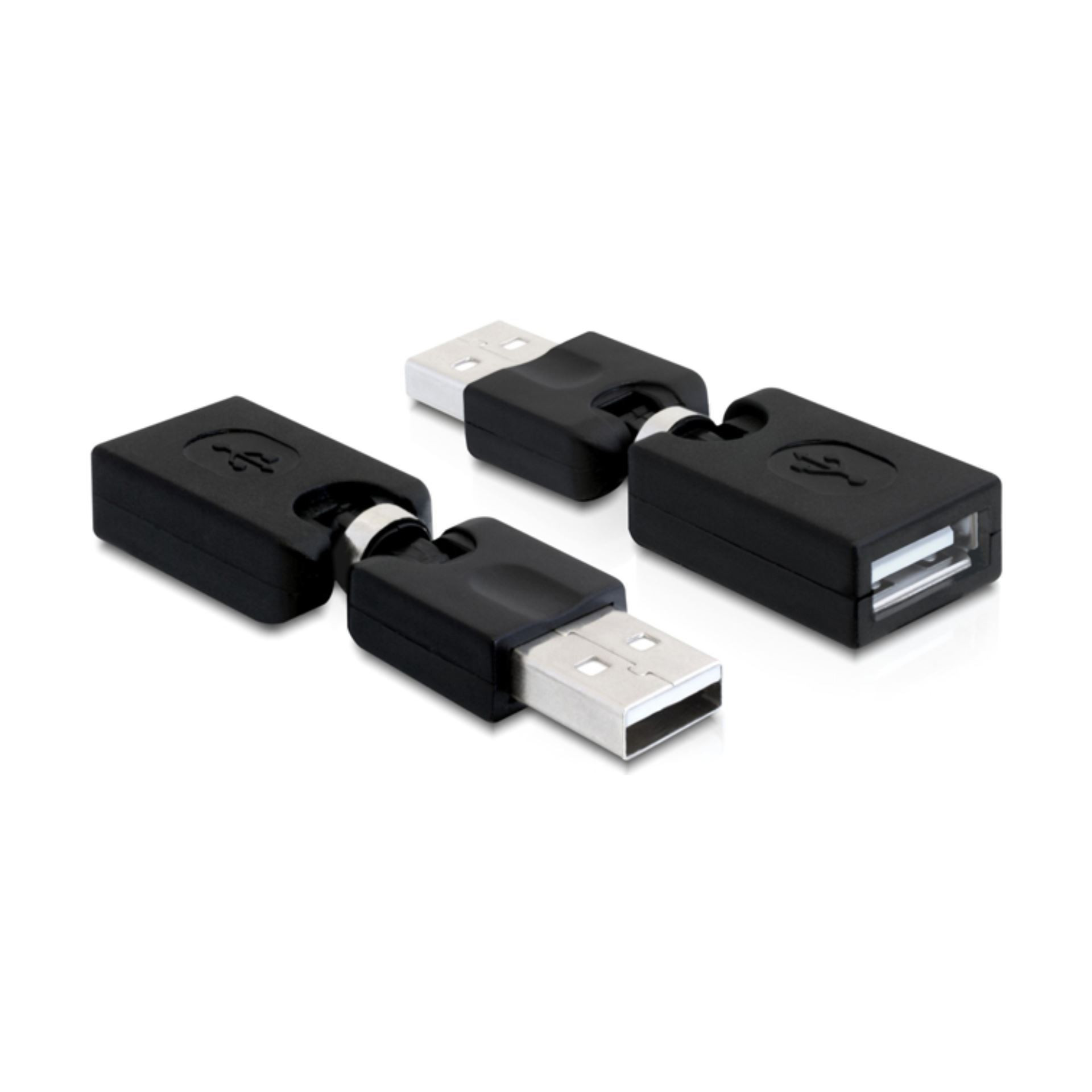 Adapter USB-A M - USB-A Ž pregibni 180°/360° Delock