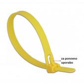 Delock vezice 200x7,5mm za večkratno uporabo rumene pak/100 18759