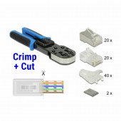 Delock klešče za RJ45 konektorje Crimp & Cut + set konektorjev 86450