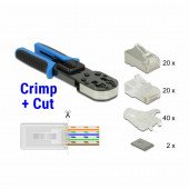 Klešče za RJ45 konektorje Crimp&Cut + set konektorjev Delock