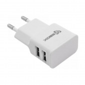 Pretvornik USB - 220V 2.1A 2xUSB bel kotni SBOX