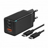 Baseus polnilec 65W USB 2xTipC TipA GaN5 ProQC črn CCGP120201