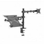 SBOX namizni nosilec za monitor s polico za prenosnik LCD-LM01-2 črn