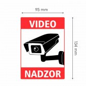 Nalepka "VIDEONADZOR" A6 (134x95) bela