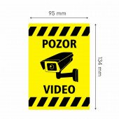 Nalepka "POZOR VIDEO" A6 (134x95) rumena