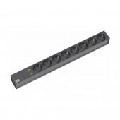 Bachmann razdelilec rack 8x220V ALU črn prenapetostna zaščita 2m 333.534