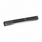 Bachmann razdelilec rack 12xEuro C13 ALU - varovalka črno/siv 800.2284