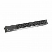 Bachmann razdelilec rack 12xEuro C13 ALU - varovalka črno/siv 800.2284