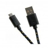 SBOX kabel USB A-B mikro 1m črn bombažna zaščita