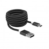 SBOX kabel USB A-B mikro 1,5m črn bombažna zaščita