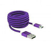 Kabel USB A-B mikro 1,5m SBOX bombažna zaščita, vijola