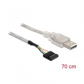 Delock kabel USB 2.0 TipA - 5 pin 0,7m bel 83078