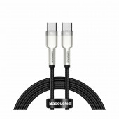 Kabel USB C-C 1m 100W 20V5A Cafule Metal črn pleten Baseus