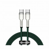 Kabel USB C-C 1m 100W 20V5A Cafule Metal zelen pleten Baseus