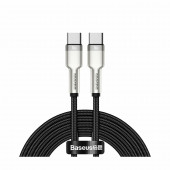 Kabel USB C-C 2m 100W 20V5A Cafule Metal črn pleten Baseus