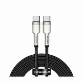 Baseus kabel USB C-C 2m 100W 20V 5A Cafule Metal pleten črn CATJK-D01
