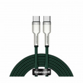 Kabel USB C-C 2m 100W 20V5A Cafule Metal  zelen pleten Baseus