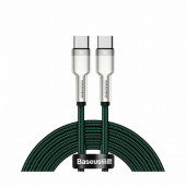 Baseus kabel USB C-C 2m 100W 20V 5A Cafule Metal pleten zelen CATJK-D06