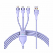 Baseus polnilni kabel USB 3v1 Lightning/ TipC/Mikro 100W PD vijoličen 1,2m