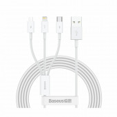 Baseus kabel USB 3v1 Lightning/TipC/ Mikro 1.5m bel CAMLTYS-02