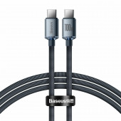 Baseus kabel USB C-C 1.2m 100W PD Crystal shine črn CAJY000601