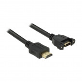 HDMI-HDMI podaljšek z mrežno povezavo 1m Delock črn vgradni