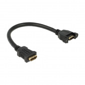 HDMI-HDMI podaljšek z mrežno povezavo 0,25m Delock črn vgradni