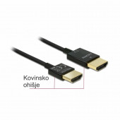 HDMI kabel z mrežno povezavo  3m Delock črn High Speed Ultra HD 4K Slim