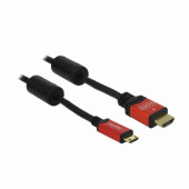 HDMI-HDMI Mini kabel z mrežno pove.  5m Delock črn 3D 4K