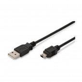 Digitus kabel USB A-B mini 1,8m dvojno oklopljen črn