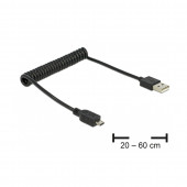 Kabel USB A-B mikro spirala do 0,6m Delock