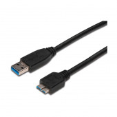 Kabel USB 3.0 A-B mikro  0,25m črn Digitus