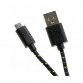 SBOX kabel USB A-B mikro 1m črn bombažna zaščita