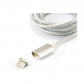 Kabel USB A-B mikro  1m magnetni srebrn SBOX