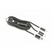 Cablexpert kabel USB Lightning/mikro/ TipC 1m črn za napajanje CC-USB2-AM31-1M