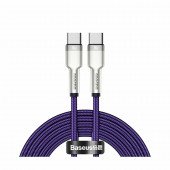 Kabel USB C-C 2m 100W 20V5A Cafule Metal vijoličen pleten Baseus