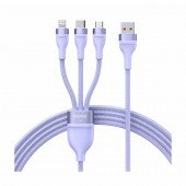 Baseus polnilni kabel USB 3v1 Lightning/ TipC/Mikro 100W PD vijoličen 1,2m