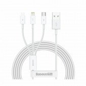 Baseus kabel USB 3v1 Lightning/TipC/ Mikro 1.5m bel CAMLTYS-02